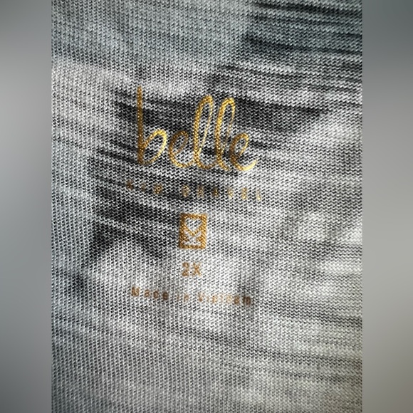 Belle by Kim Gravel Slub Knit Tank Dress + Matching Shrug. Olive Tie Dye. 2X - Picture 5 of 13